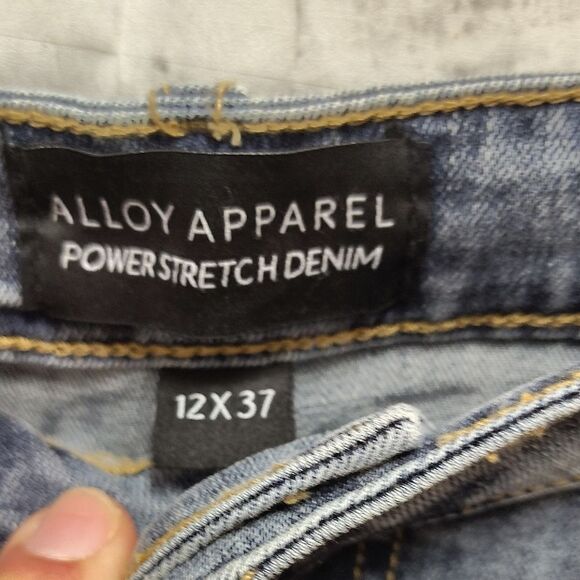 ALLOY Blue Skinny Jeans with Sparkling Hem - Picture 4 of 5